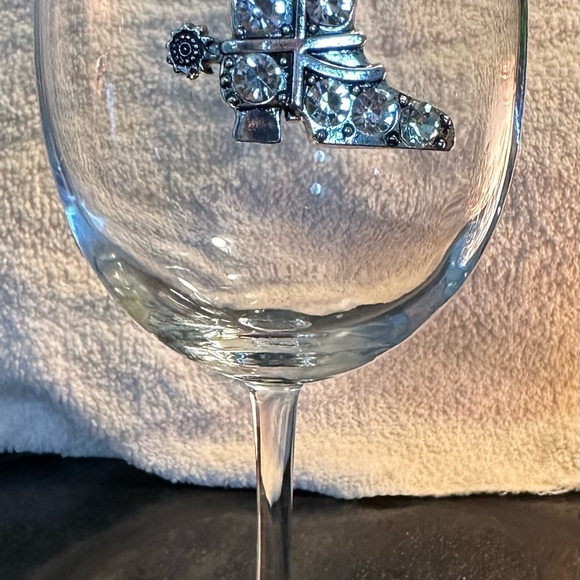 Queens’ Jewels Turquoise Cross Cowboy Boot Jeweled Stemless & Stemmed glasses - Picture 6 of 11